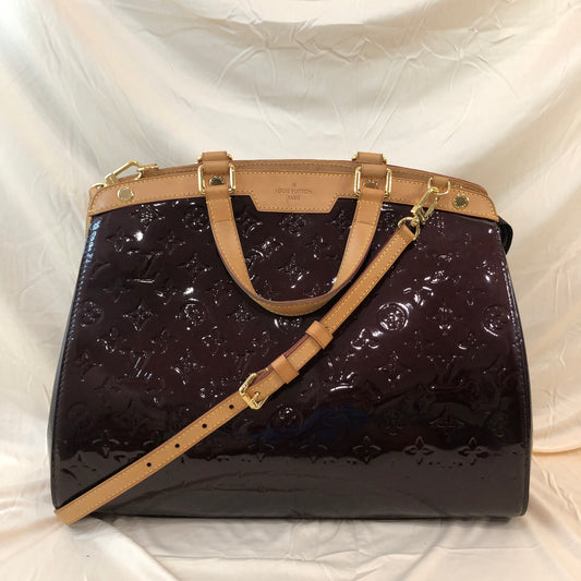 Louis Vuitton Burgundy Vernis Brea GM With Strap Top Handle Bag Sku# 72225