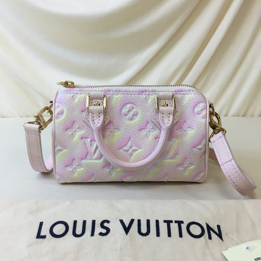 Louis Vuitton Amplant Pink Leather Stardust Nano Speedy Crossbody Bag Sku# 72542