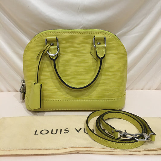 Louis Vuitton Yellow Epi Leather Alma BB with Strap Satchel Sku# 72439