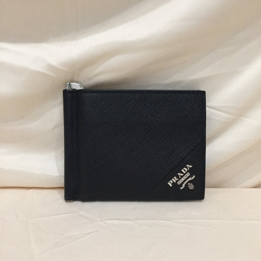 Prada Black Saffiano Leather Bifold Wallet Sku# 71984