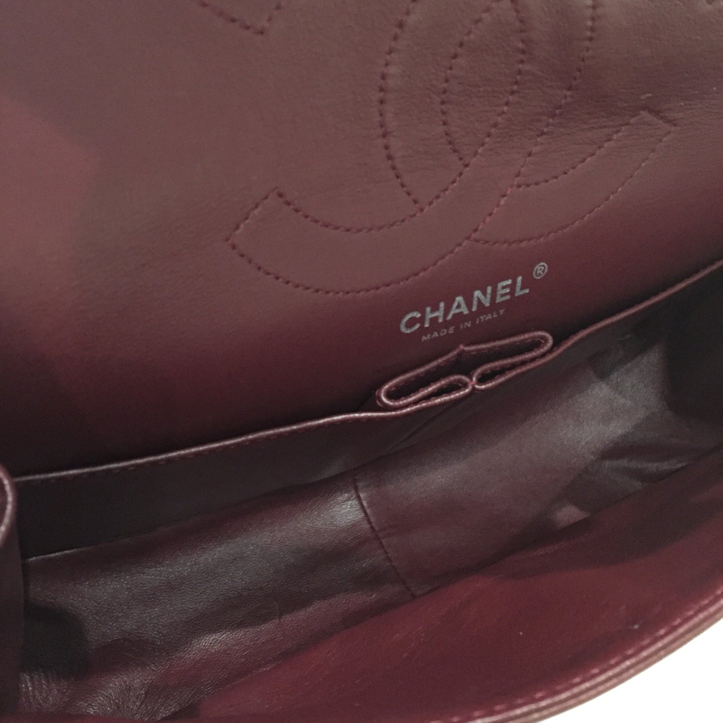 Chanel Burgundy Patent 2.55 Double Flap Shoulder Bag Sku# 72226