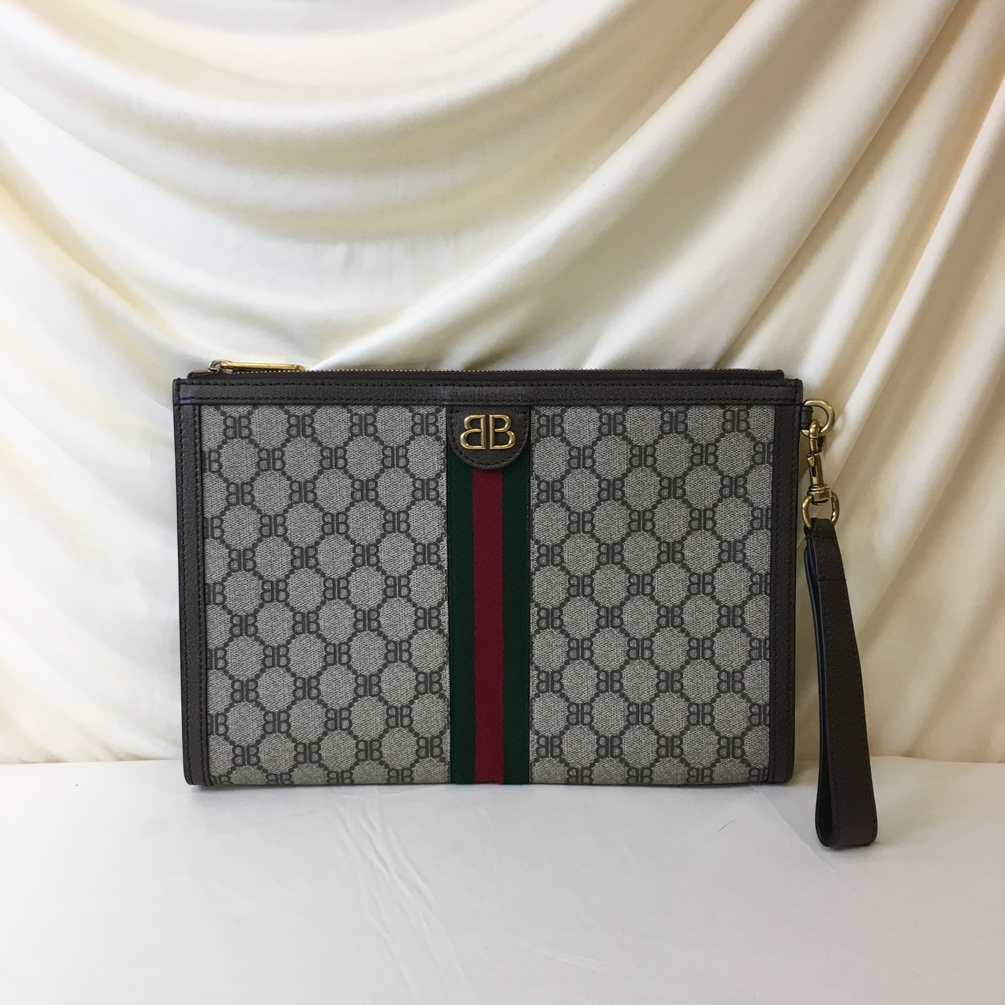 Gucci X Balenciaga BB Supreme Ophidia Web Clutch Sku# 69486L