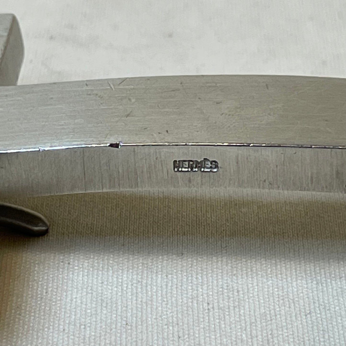 Hermès Silver Rare Discontinued 42mm Vintage Brushed Buckle Belt Sku# 47242