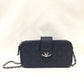 Chanel Navy Leather Double Zippy Wallet On Chain Crossbody Bag Sku# 81368