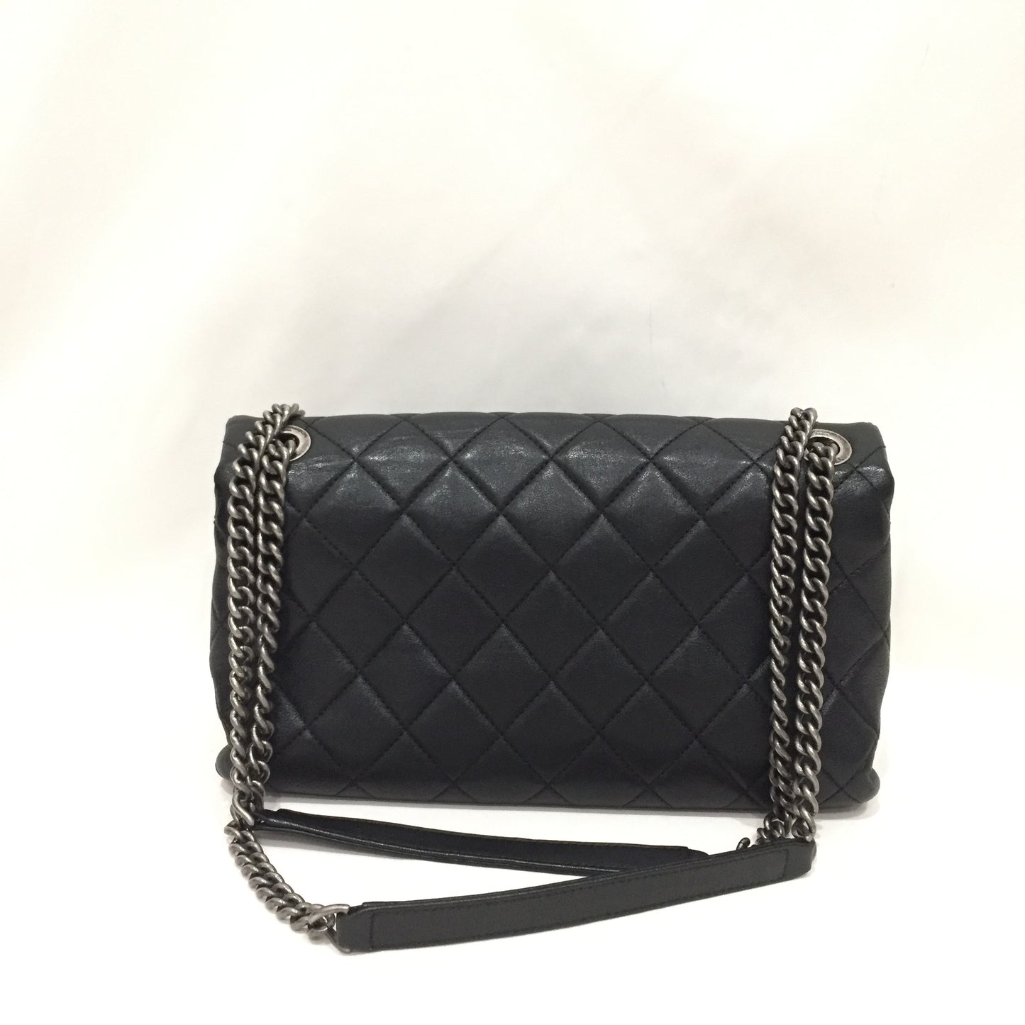 Chanel Black Leather Flap Shoulder Bag Sku# 81173