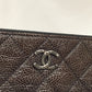 Chanel Brown Matt Metallic Zippy Clutch Sku# 81396