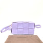 Bottega Veneta Purple Leather Padded Zippy Crossbody Bag Sku# 81377