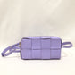 Bottega Veneta Purple Leather Padded Zippy Crossbody Bag Sku# 81377