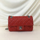 Chanel Red Lambskin New Mini Classic Single Flap Bag Sku# 69531L