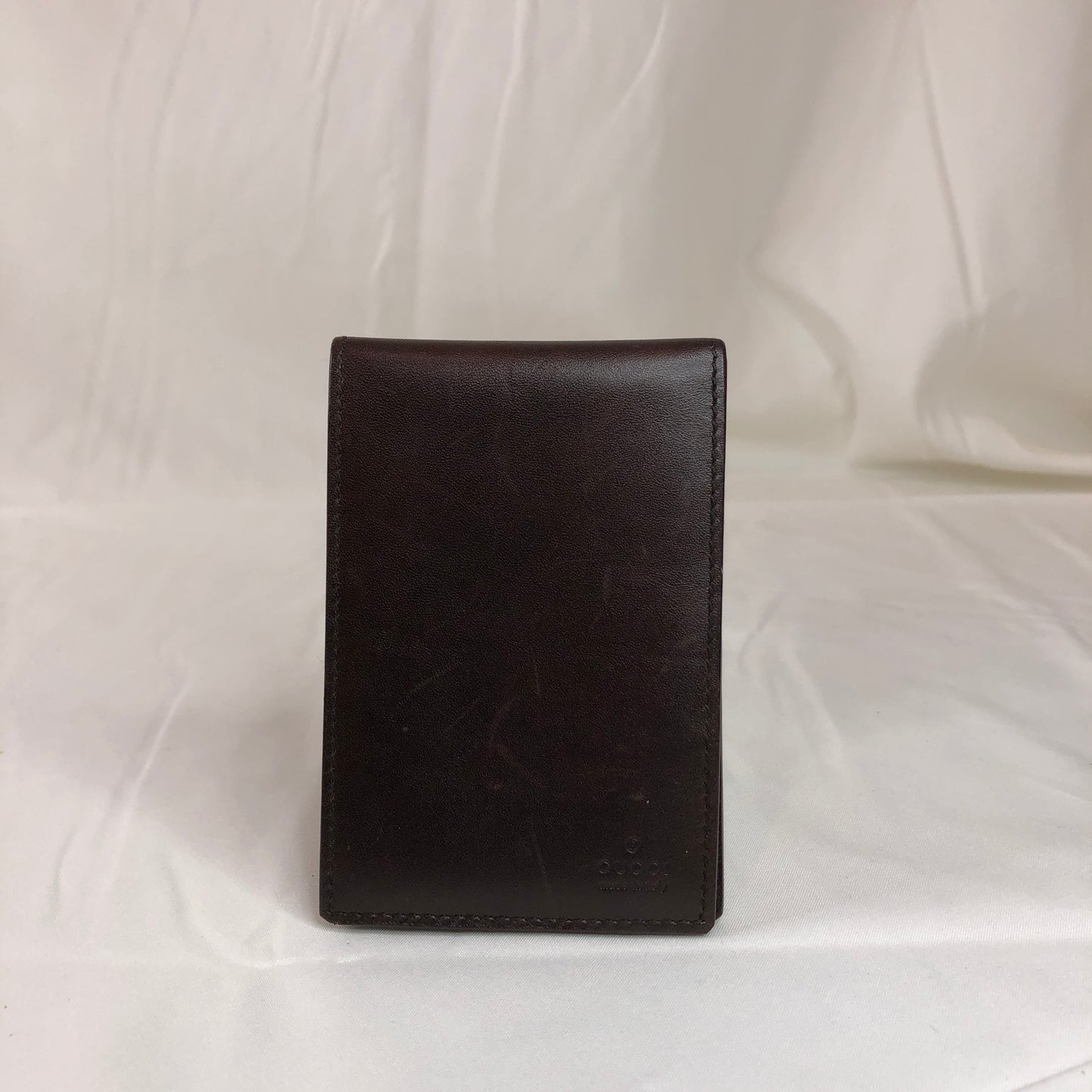 Gucci Brown Bifold Notebook Cover Card Case Sku# 79485