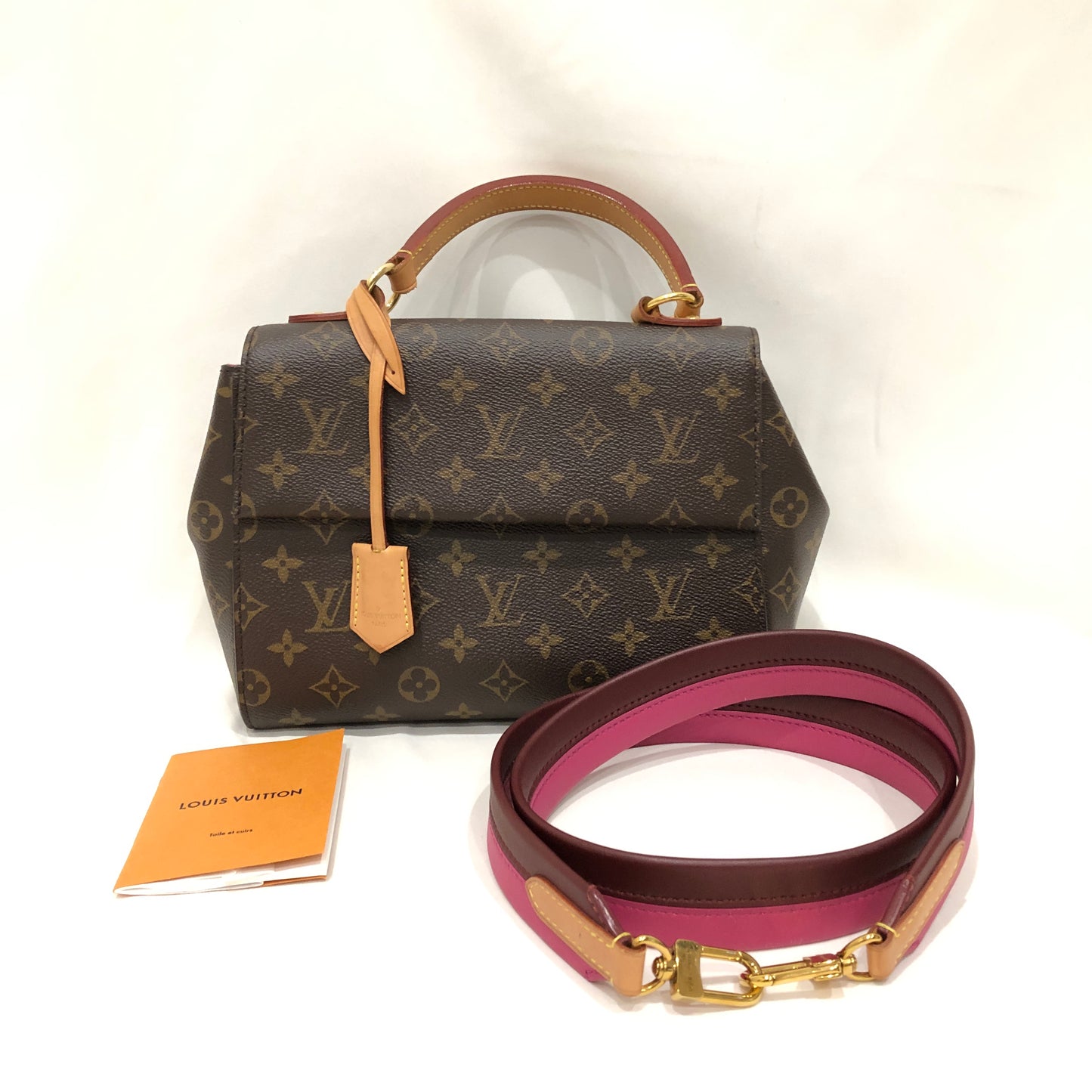 Louis Vuitton Brown Leather Monogram Cluny BB 2-ways Crossbody Bag Sku# 82305