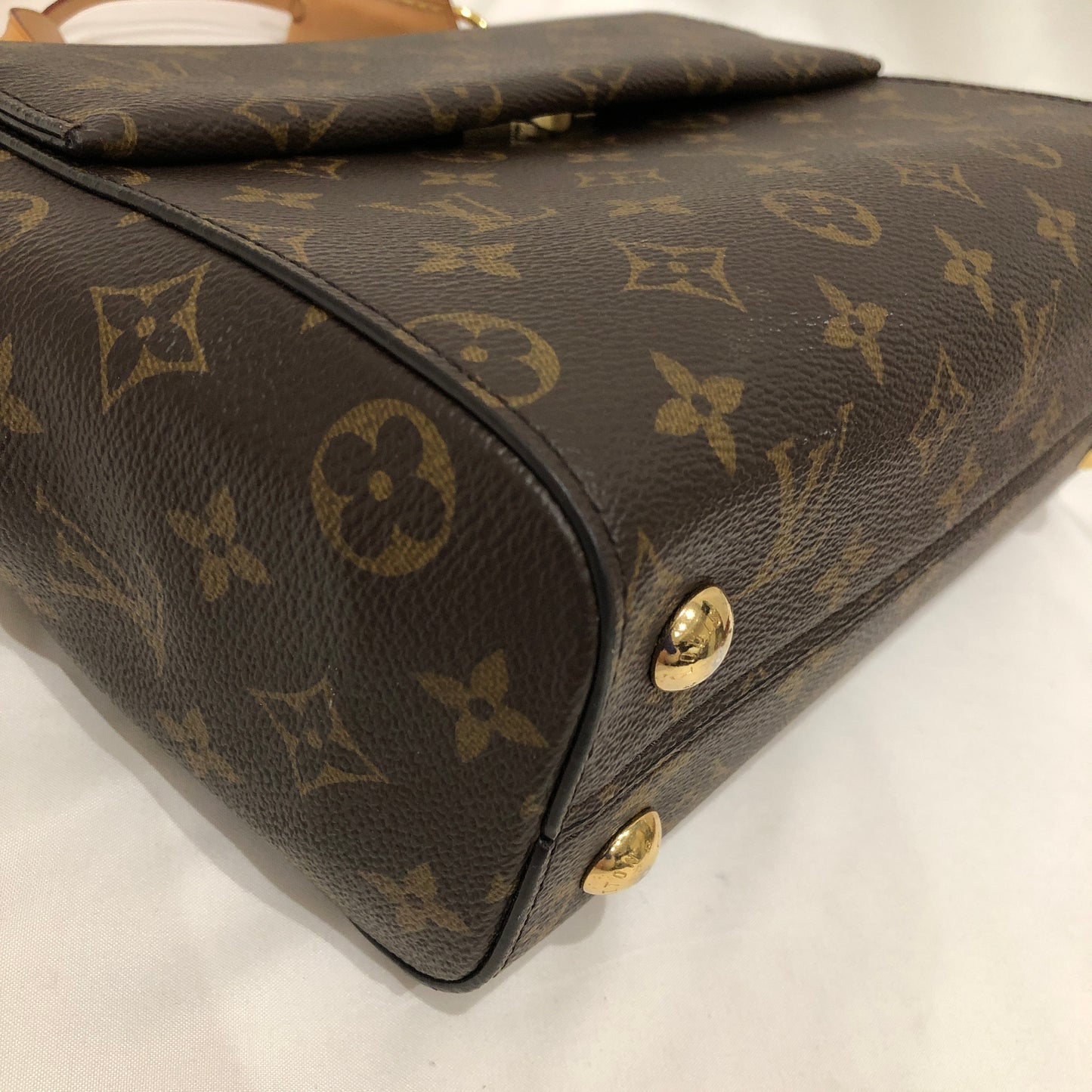 Louis Vuitton Brown Leather Monogram Cluny BB 2-ways Crossbody Bag Sku# 82305