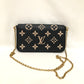 Louis Vuitton Black Beige Empreinte Leather Monogram Giant Felicie Pochette Crossbody Bag Sku# 82306