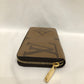 Louis Vuitton Brown Leather Monogram Reversed Zip Around Long Wallet Sku# 82303