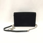 Yves Saint Laurent Black Velvet Crystal Logo Wallet On Chain Crossbody Bag Sku# 81381