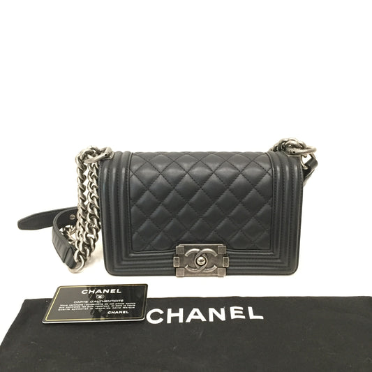 Chanel Black Quilted Lambskin Leboy Flap Shoulder Bag Sku# 80969