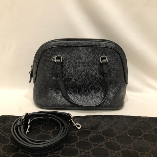 Gucci Black Leather Dome 2-ways Crossbody Bag Sku# 82775