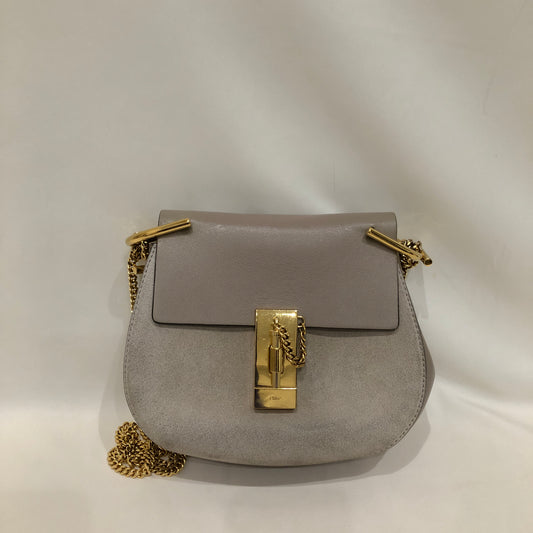 Chloe Grey Suede and Leather Mini Drew Bag Sku# 82772