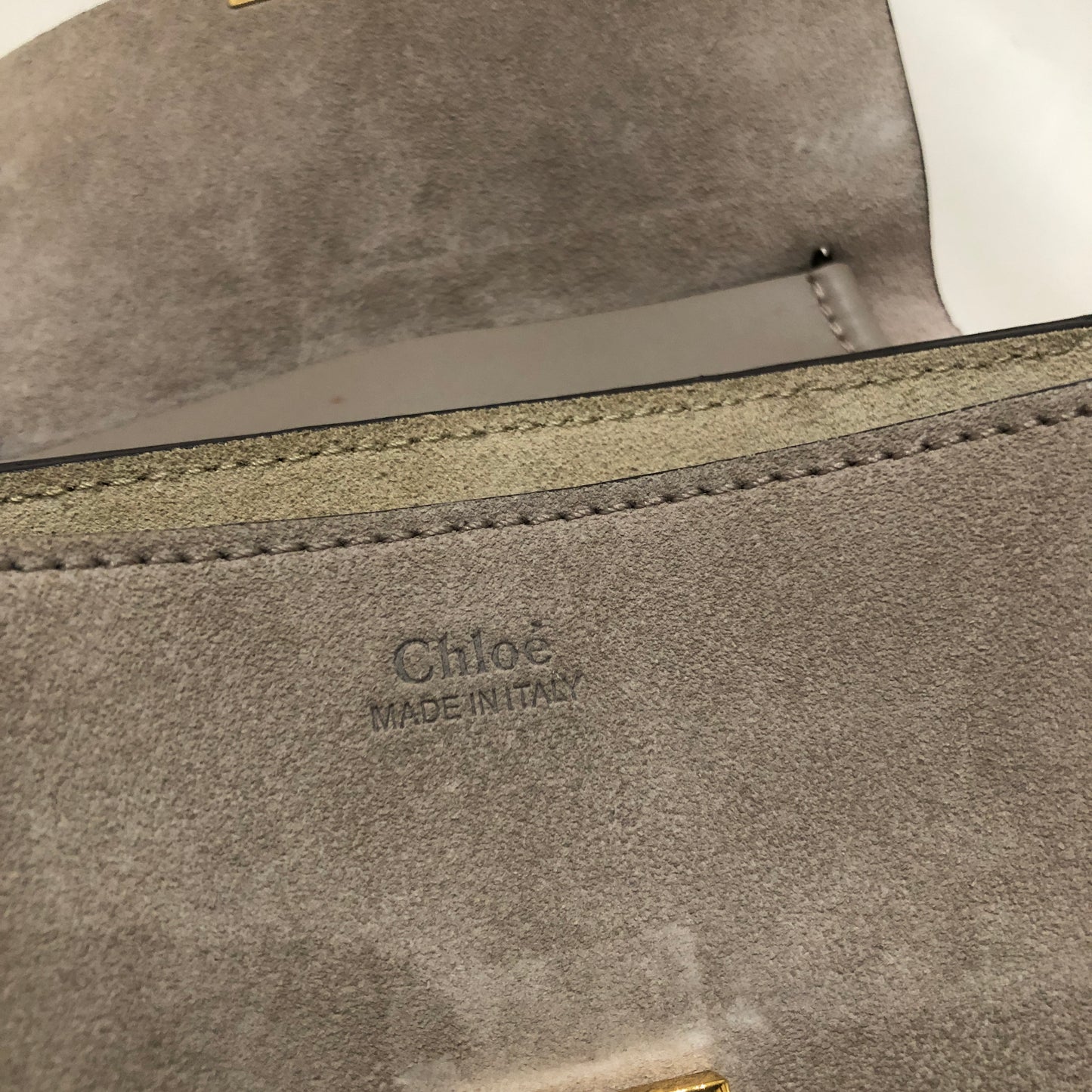 Chloe Grey Suede and Leather Mini Drew Bag Sku# 82772