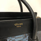 Celine Blue Black Python Leather and Suede Nano Luggage Tote Sku# 82771