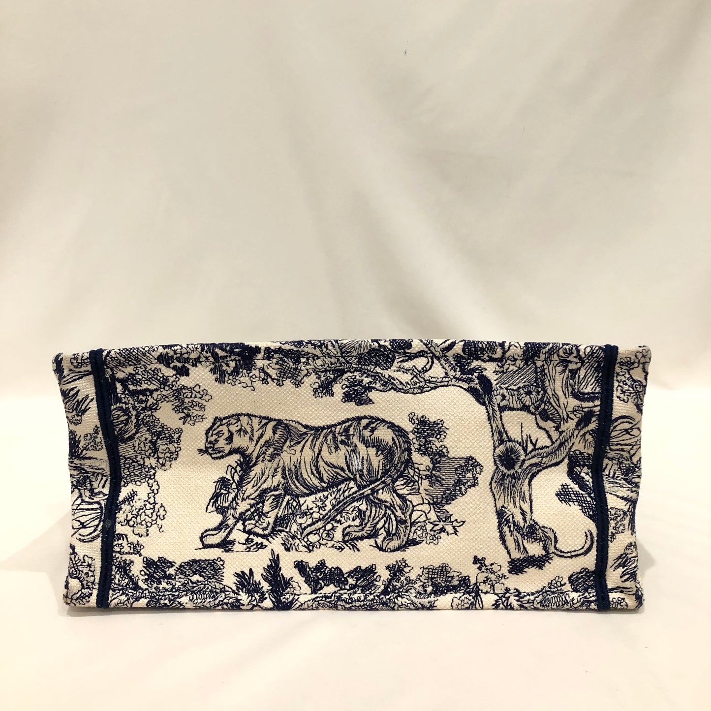 Dior Ecru and Blue Toile de Jouy Embroidery Medium Book Tote Sku# 82797