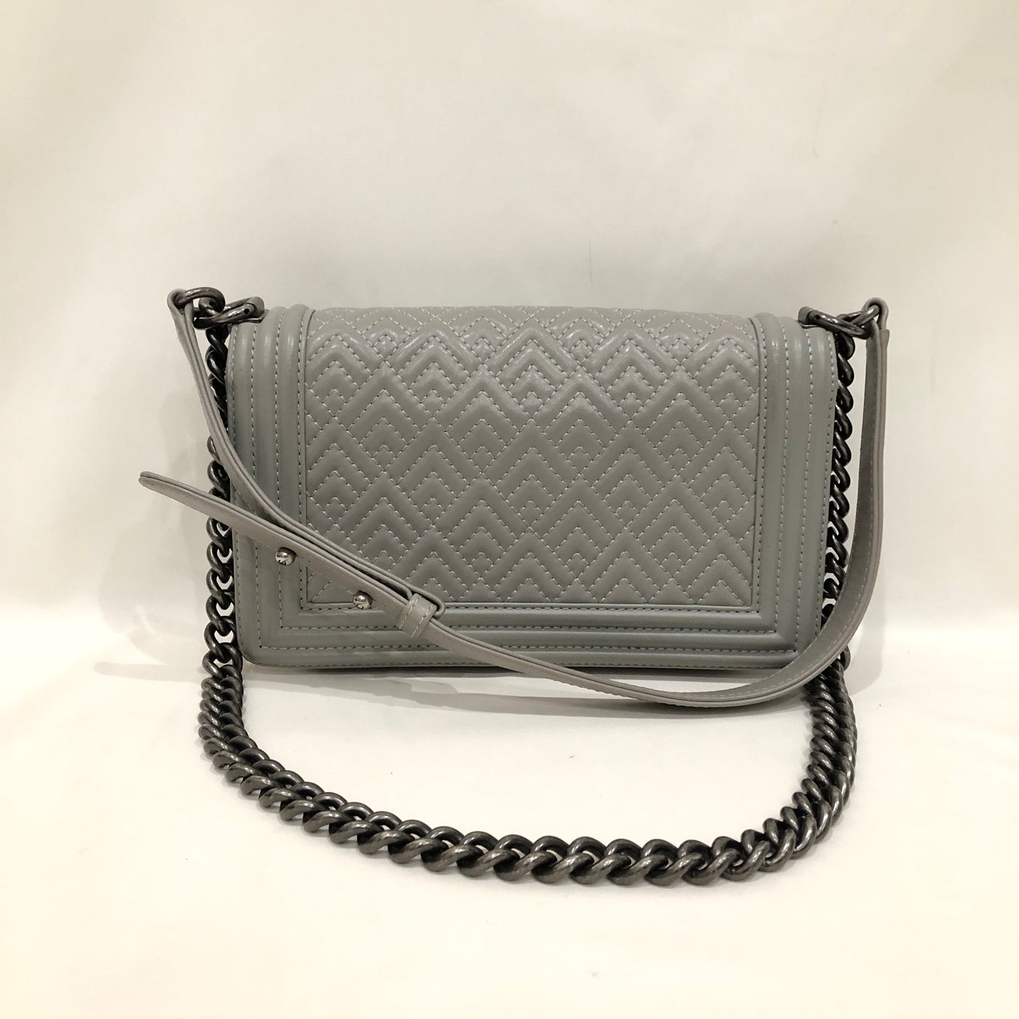 Chanel Grey Medium Boy Flap Shoulder Bag Sku# 82800