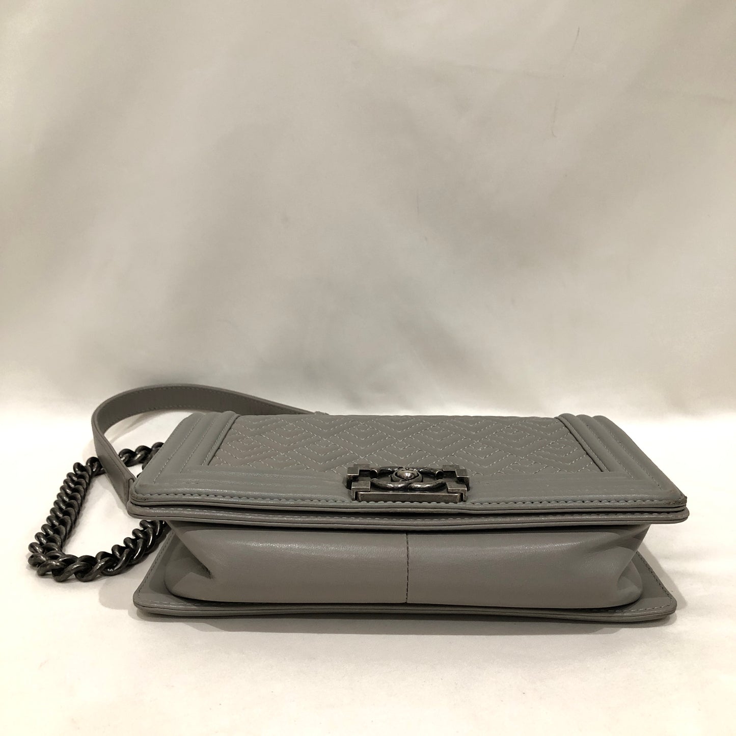 Chanel Grey Medium Boy Flap Shoulder Bag Sku# 82800