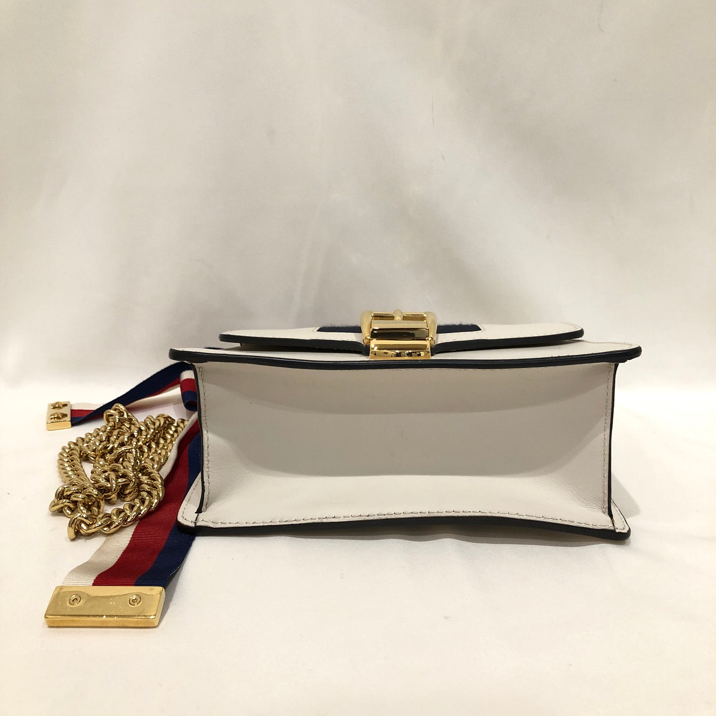 Gucci White Leather Small Sylvie Shoulder Bag Sku# 82794