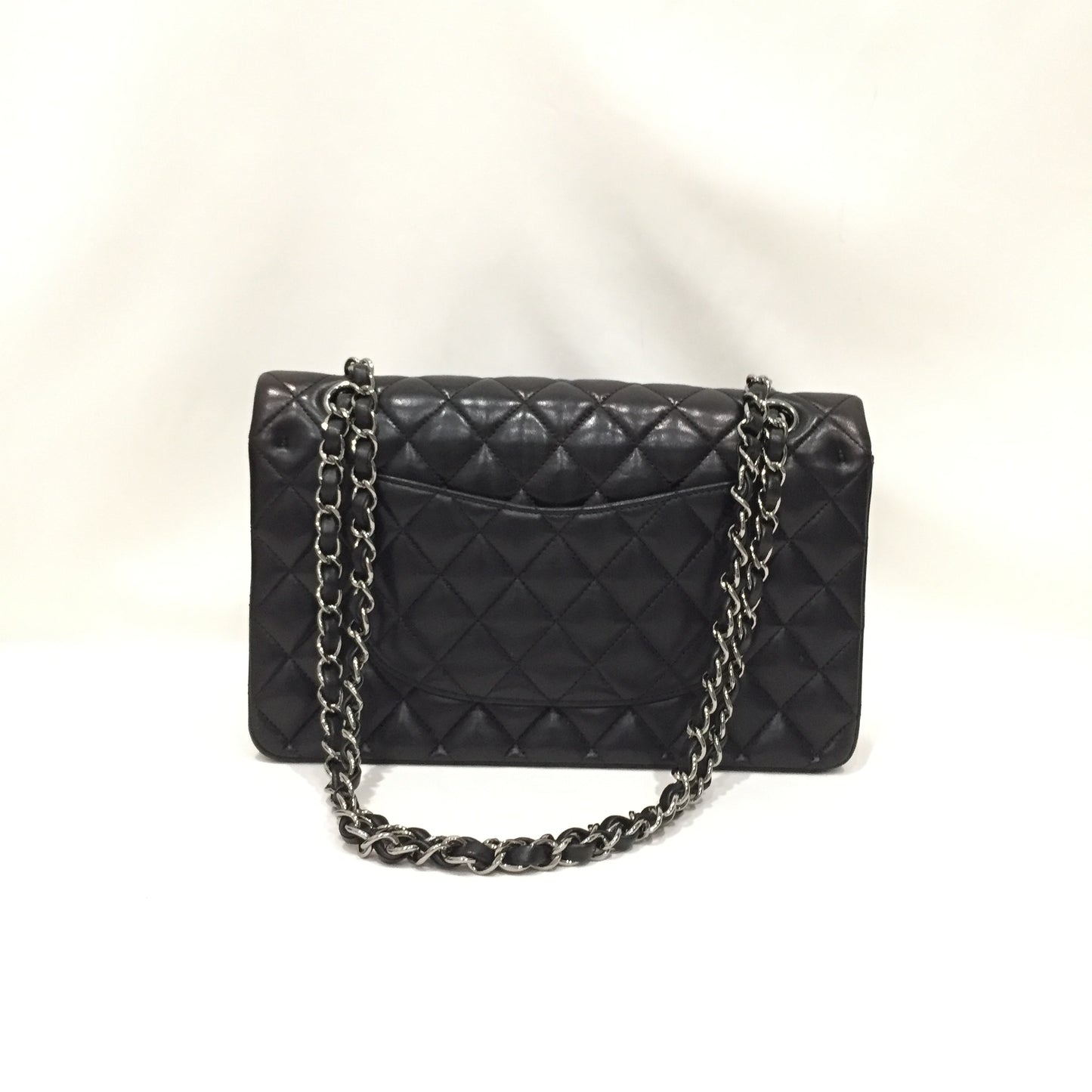 Chanel Black Leather Medium Double Flap Shoulder Bag Sku# 81960