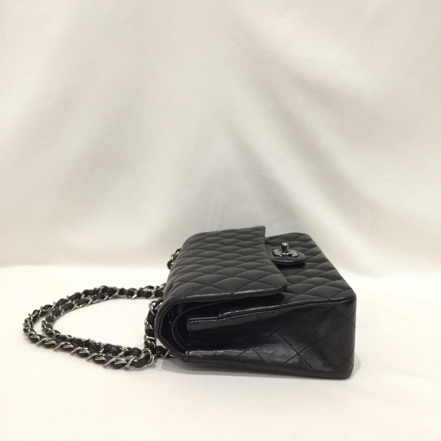 Chanel Black Leather Medium Double Flap Shoulder Bag Sku# 81960