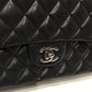 Chanel Black Leather Medium Double Flap Shoulder Bag Sku# 81960