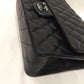 Chanel Black Leather Medium Double Flap Shoulder Bag Sku# 81960