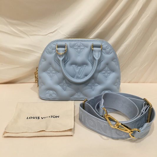 Louis Vuitton Light Blue Leather Bubblegum Alma Satchel Sku# 71556