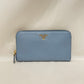 Prada Light Blue Leather Zip Around Long Wallet Sku# 79913