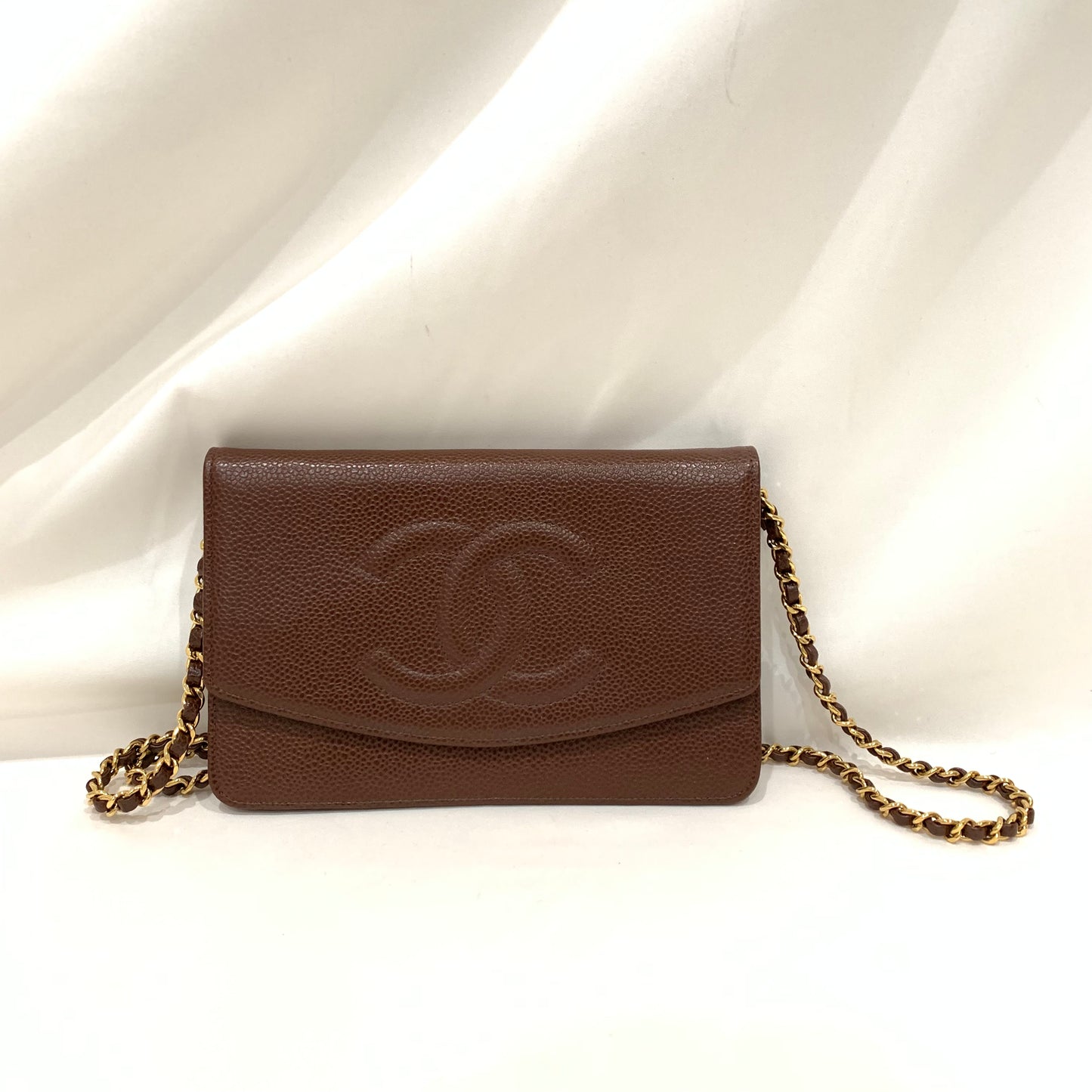 Chanel Brown Caviar Timeless Wallet On Chain Sku# 81363