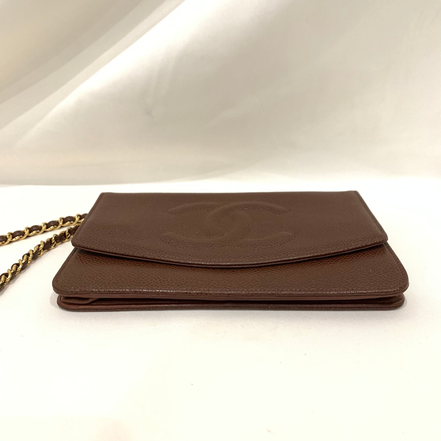 Chanel Brown Caviar Timeless Wallet On Chain Sku# 81363