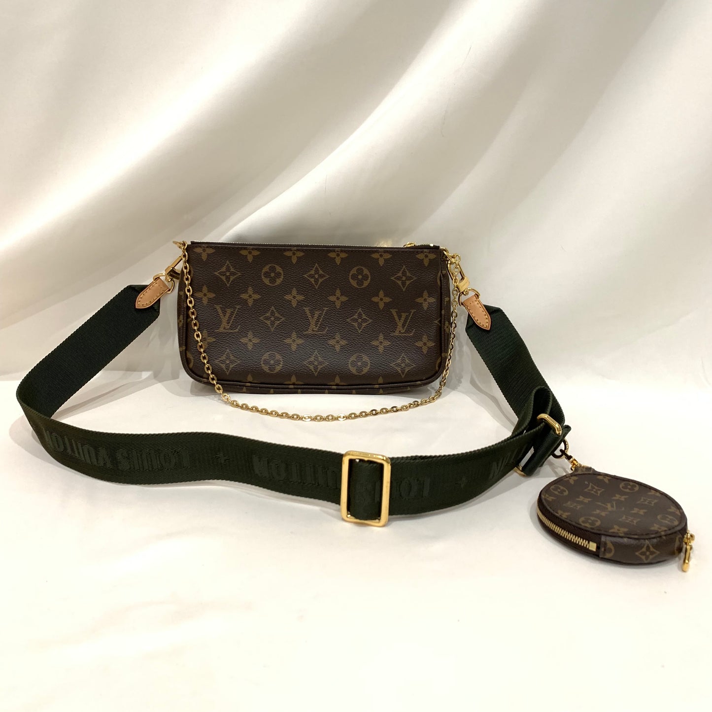 Louis Vuitton Khaki Monogram Multi Pochette Accessories Full Set Sku# 81360