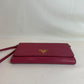 Prada Pink Leather Wallet On Chain Crossbody Bag Sku# 81169