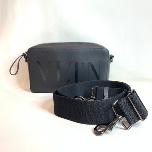 Valentino All Black Garavani VLTN Crossbody Bag Sku# 80989