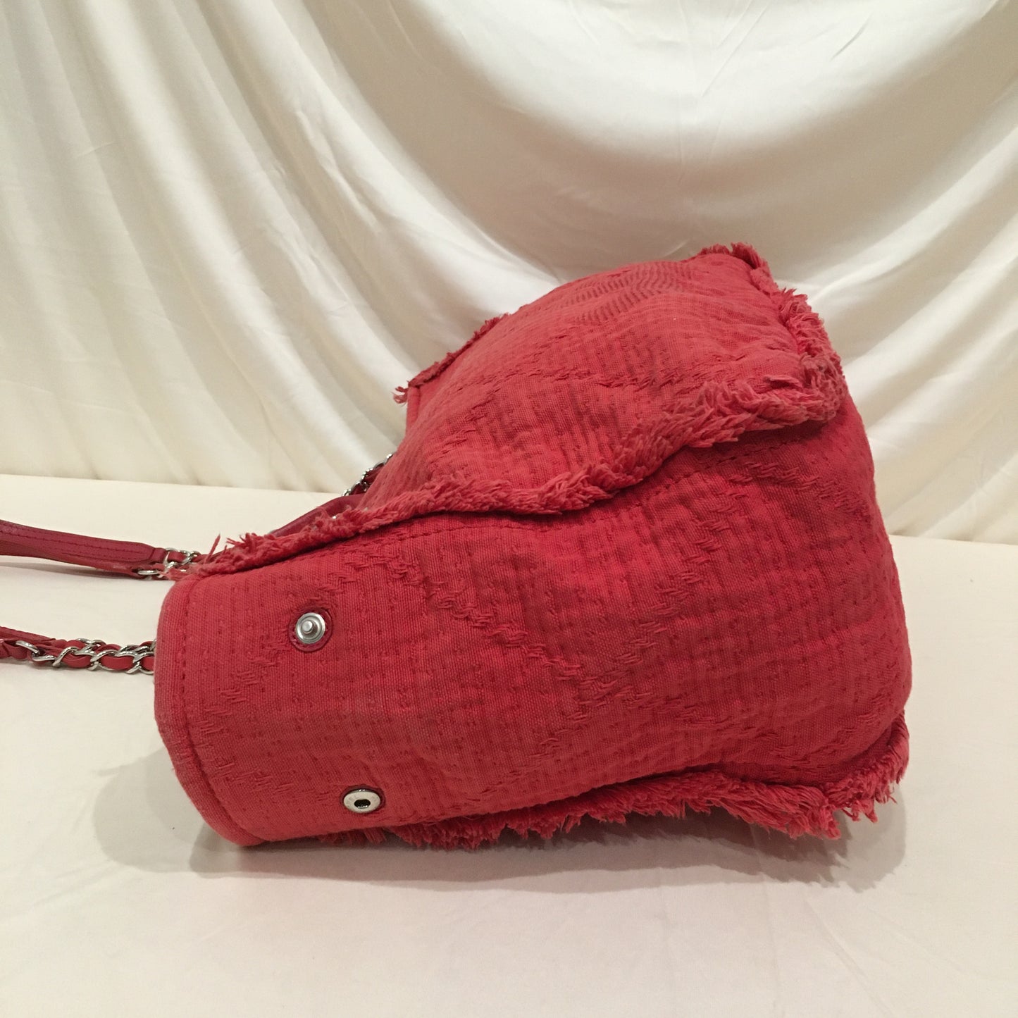 Chanel Red Canvas 2-Ways Tote Sku# 70435