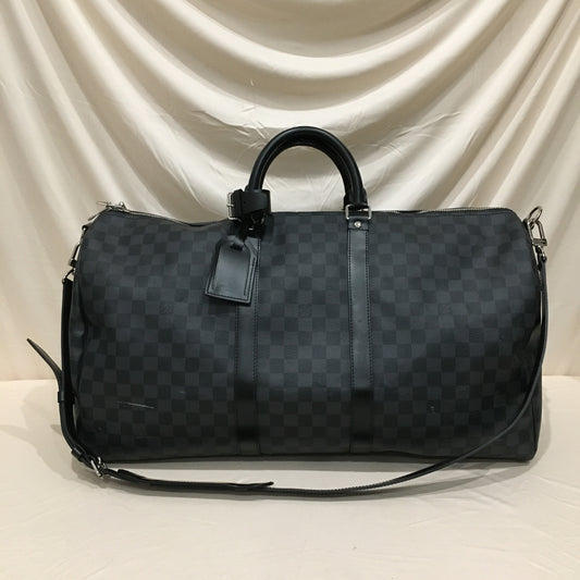 Louis Vuitton Damier Graphite Coated Canvas Keepall 55 Bandouliere Travel Bag Sku# 71639