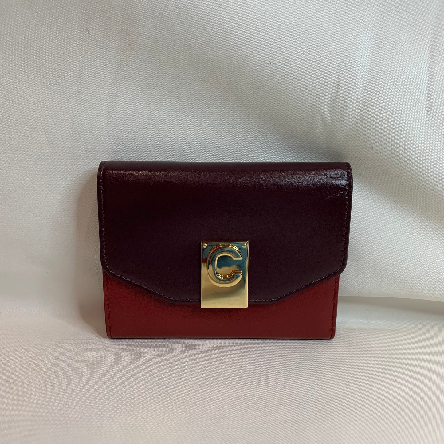 Celine Bicolor Leather C Folding Wallet Sku# 80904