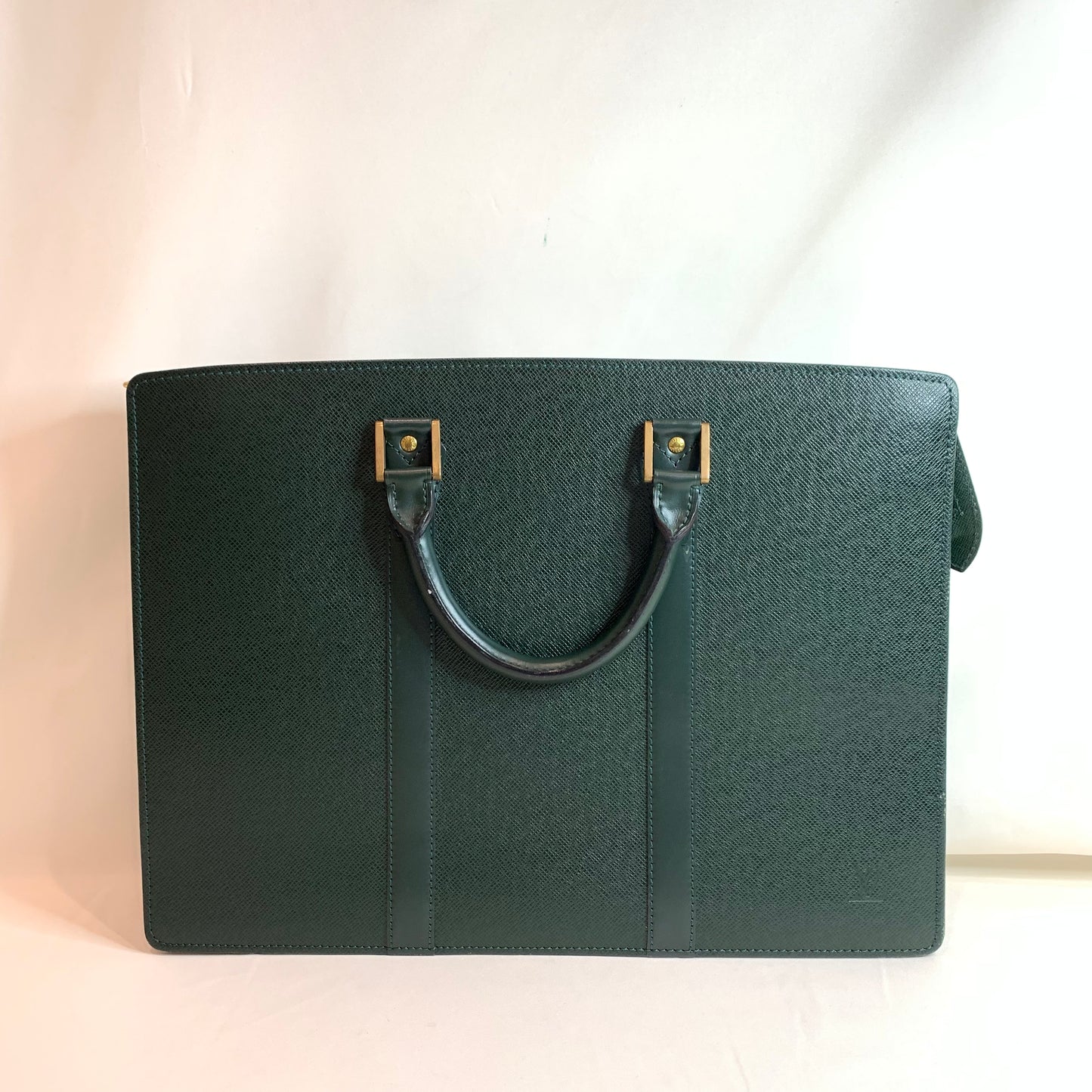 Louis Vuitton Green Taiga Leather Porte Clement Briefcase Sku# 81337