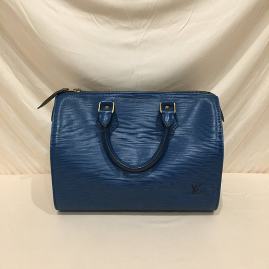 Louis Vuitton Blue Epi Leather Speedy 25 Satchel Sku# 71835
