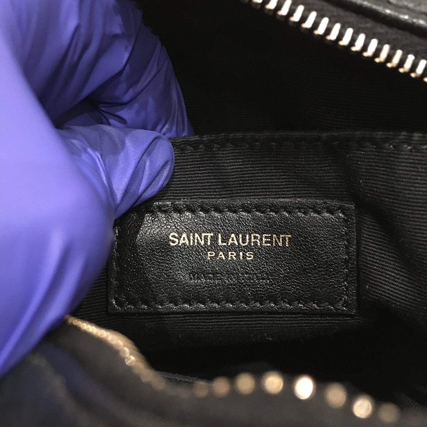 Yves Saint Laurent Black Leather Mini Tassel Camera Bag Sku# 70524