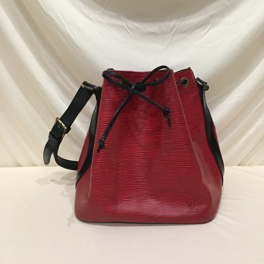 Louis Vuitton Red Black Epi Leather Petit Noe Bucket Bag Sku# 71502