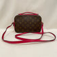 Louis Vuitton Monogram Coated Canvas Pink Leather Saintonge Crossbody Bag Sku# 80273