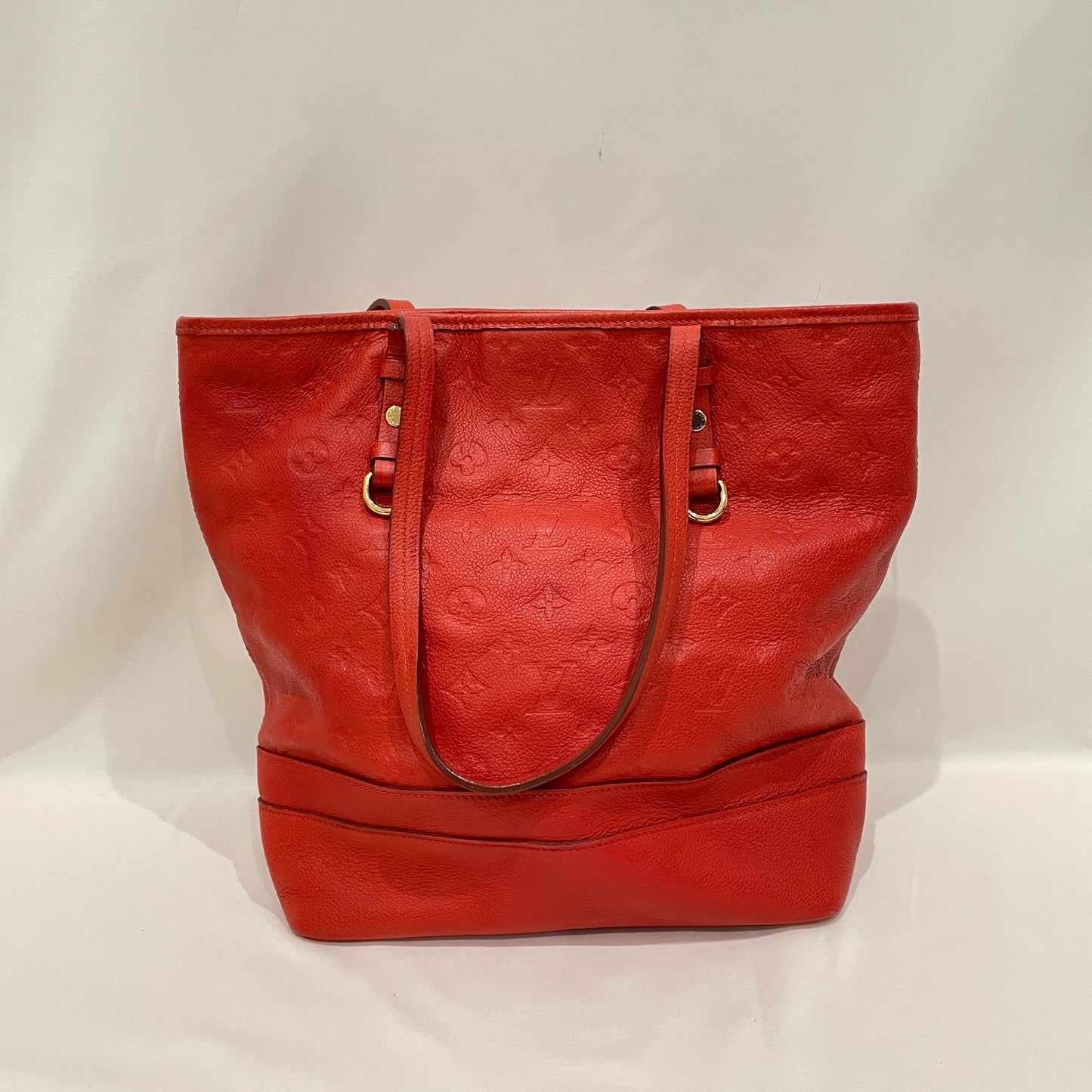 Louis Vuitton Red Monogram Empreinte Leather Citadine Bucket Tote With Pouch Sku# 80274