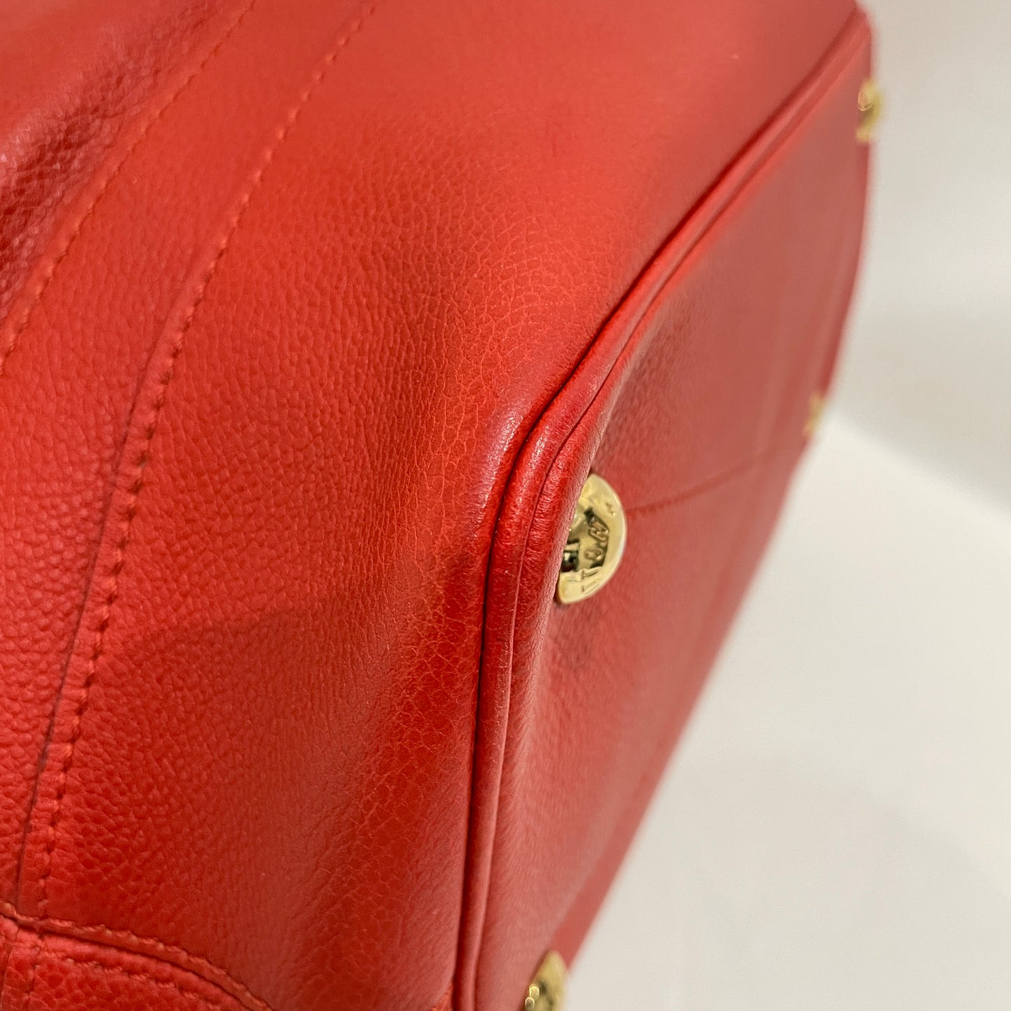 Louis Vuitton Red Monogram Empreinte Leather Citadine Bucket Tote With Pouch Sku# 80274