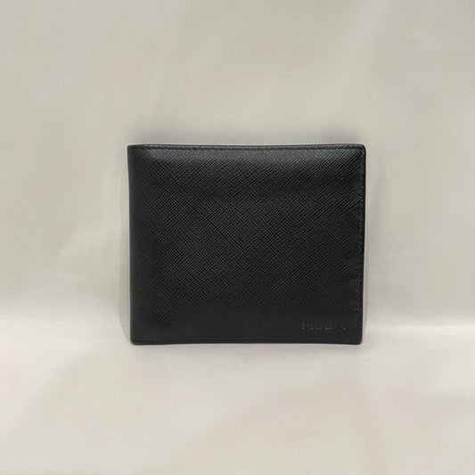 Prada Black Leather Bifold Wallet  Sku# 80283